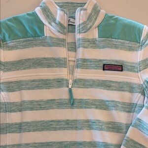 Vineyard Vines Blue and White Zip Up Sweater